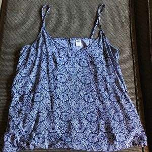 Blue Patterned Tank Top